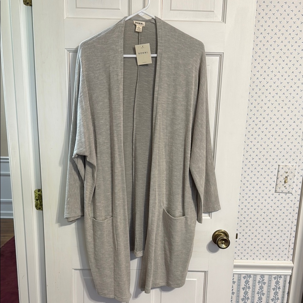 DONNI. Gray Open-Front Cardigan